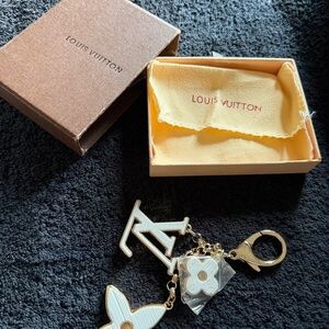 Louis Vuitton Gold and Cream Key Charm